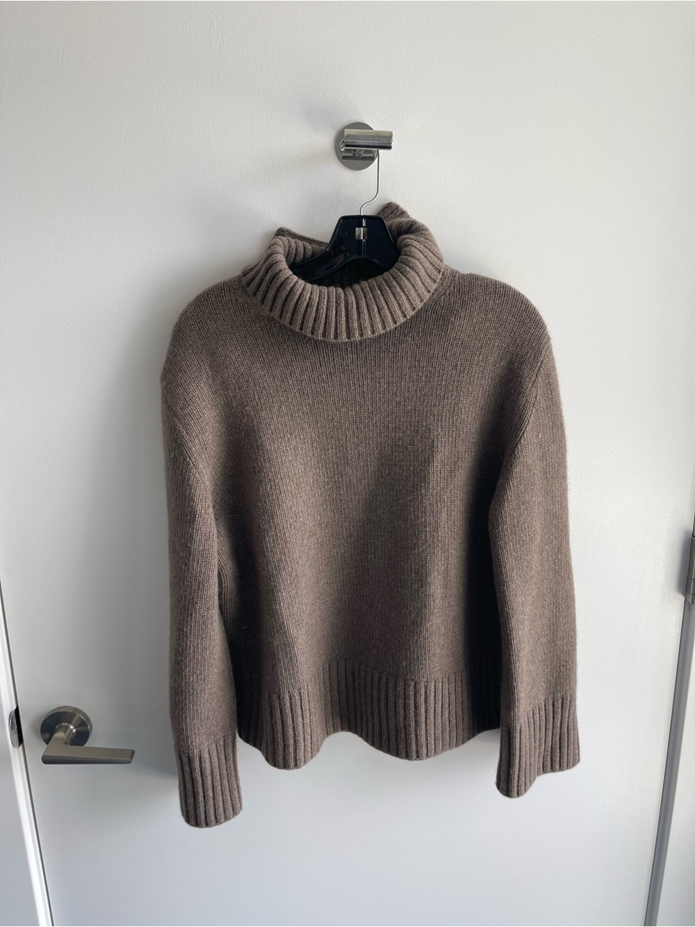 & Other Stories wool blend high neck jumper in taupe turtleneck - Picture 3 of 8